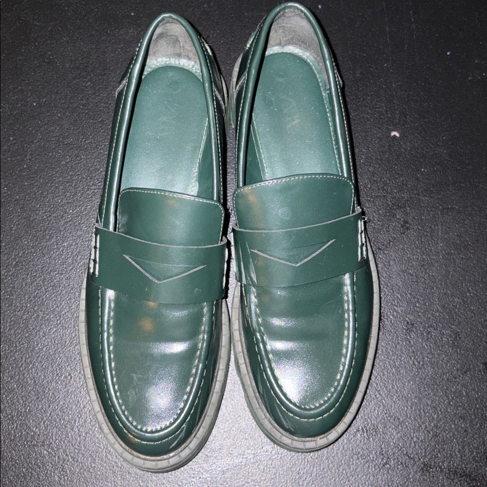 Zara Forest Green Loafers